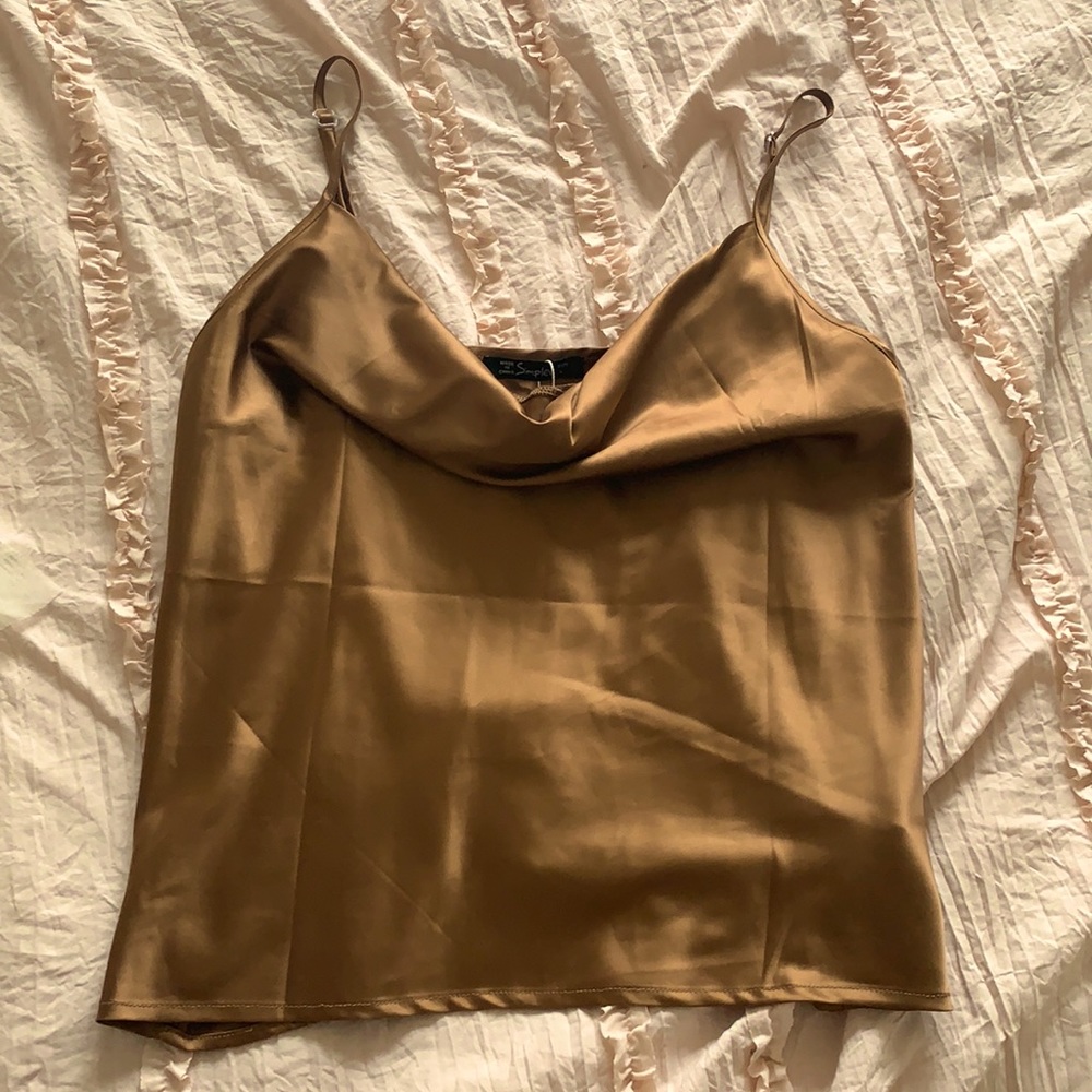 Gold silky top